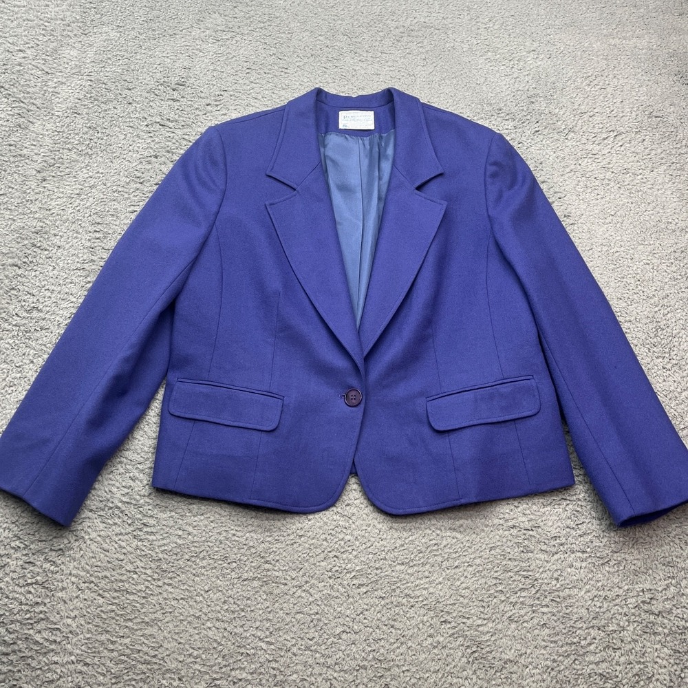 Pendleton 100% Virgin Wool Jacket Womens 18W Purple Vintage Blazer Made in USA